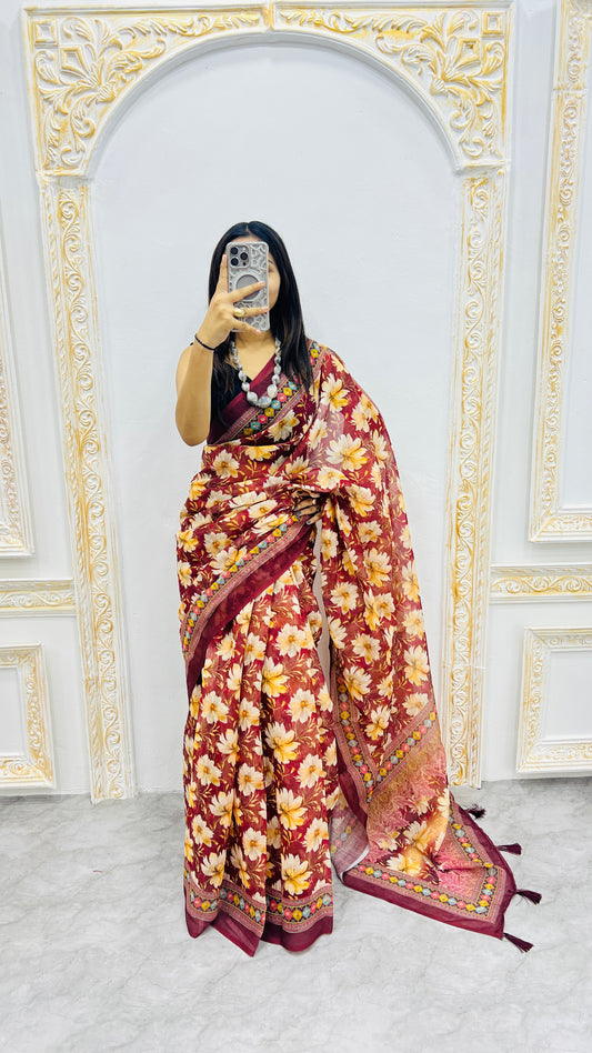 Premium Lilan Cotton Saree