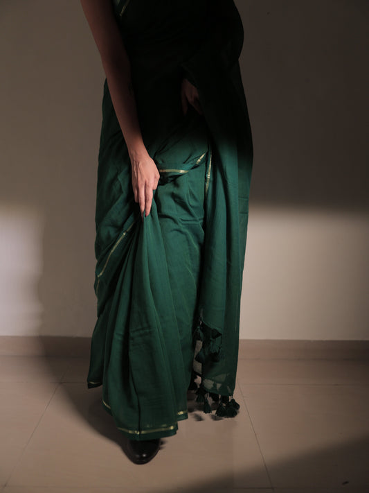 Komal 'Mulmul' Saree [Green]