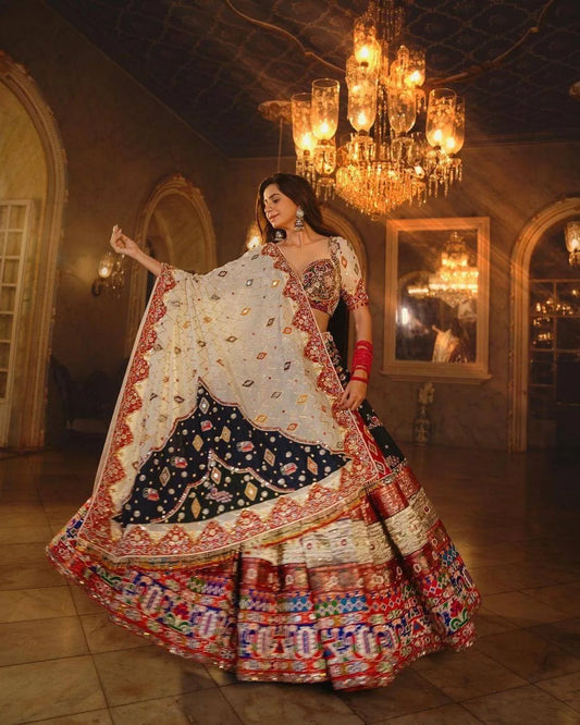 Multicolor Premium Elegant Mirror Work Lehenga Choli with Designer Dupatta for Festive Ethnic Wear for Women