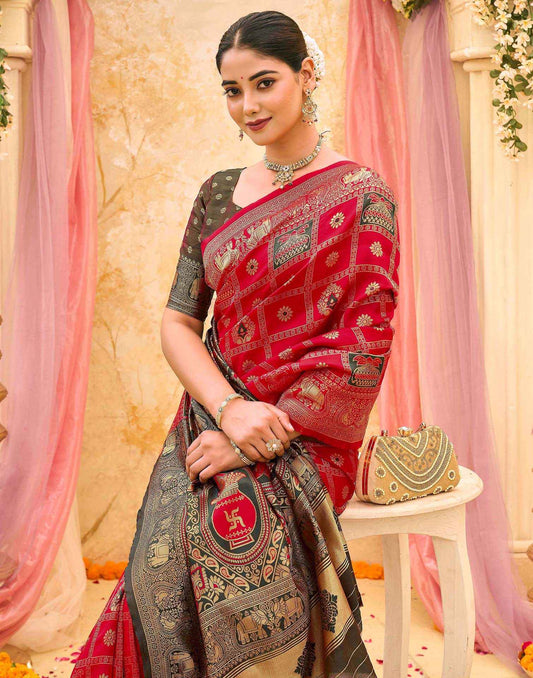 Red Silk Woven Patola Saree