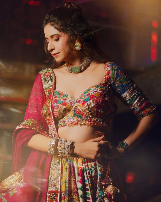 Muslin Cotton Chaniya Choli | Fancy Digital with Real Mirror Work for Traditional Wear