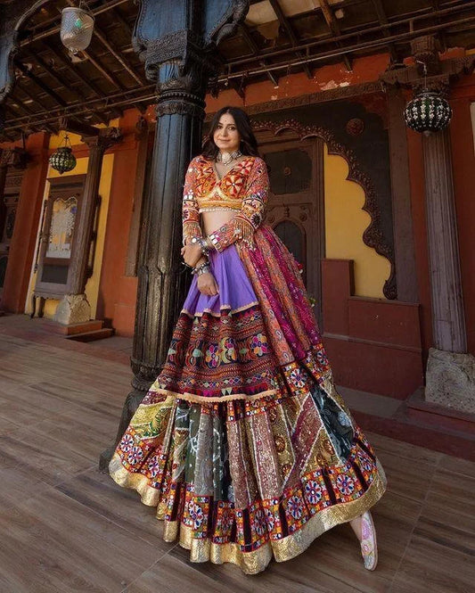 Multicolor Premium Elegant Mirror Work Lehenga Choli with Designer Dupatta for Festive Ethnic Wear for Women