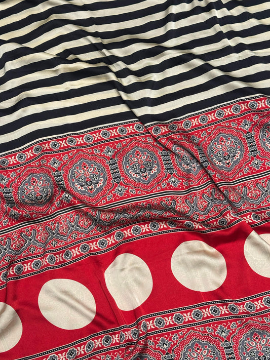 Ajrakh Modal Silk Saree