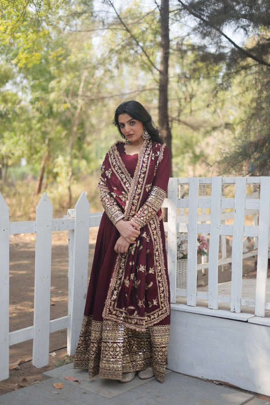 Embroidered Anarkali Suit with Dupatta – Wedding Collection