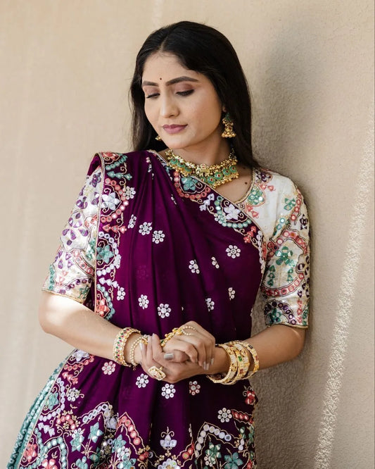 Multicolor Graceful Mirror Work Lehenga Choli with Designer Dupatta for Festive Ethnic Wear for Women