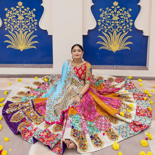 Soft Butter Silk Chaniya Choli | Fancy Digital with Real Mirror Work for Traditional Wear