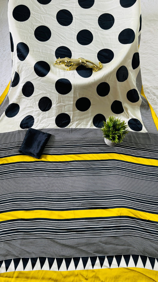 Ajrakh Primum Modal Silk Saree With Blouse