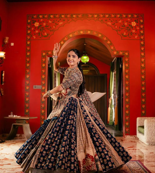 Multicolor Cream Graceful Mirror Work Lehenga Choli with Designer Dupatta for Festive Ethnic Wear for Women