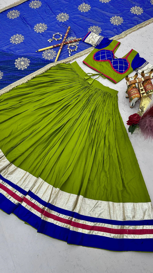 Women’s Pure Cotton Garba Flared Lehenga Choli